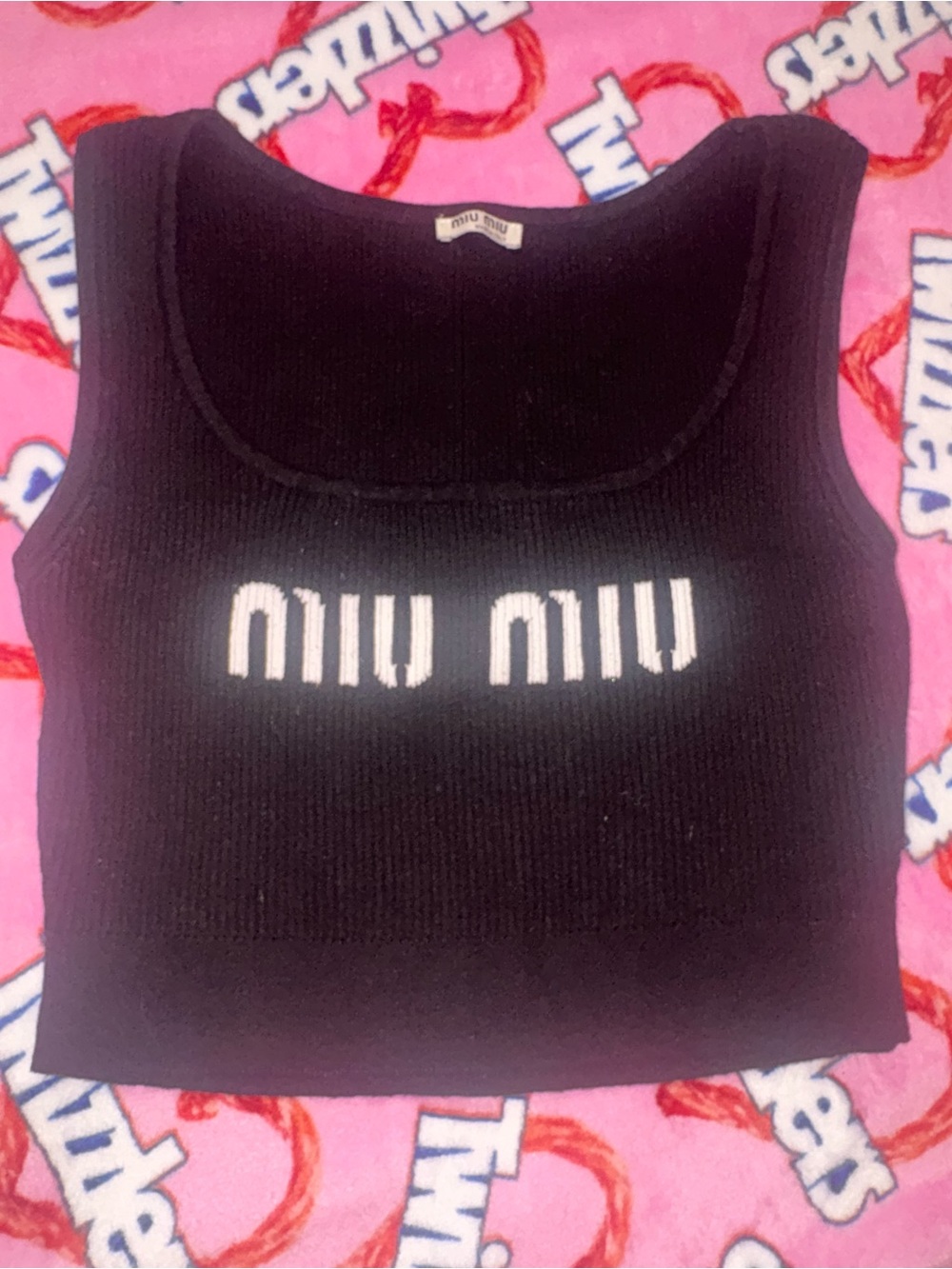 Designer 🖤 Vintage Gothic Black + White Cropped Tank Top 🕸️